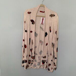 NEW Cyrus woman lightweight fall‎ autumn leaf print long sleeve open cardigan